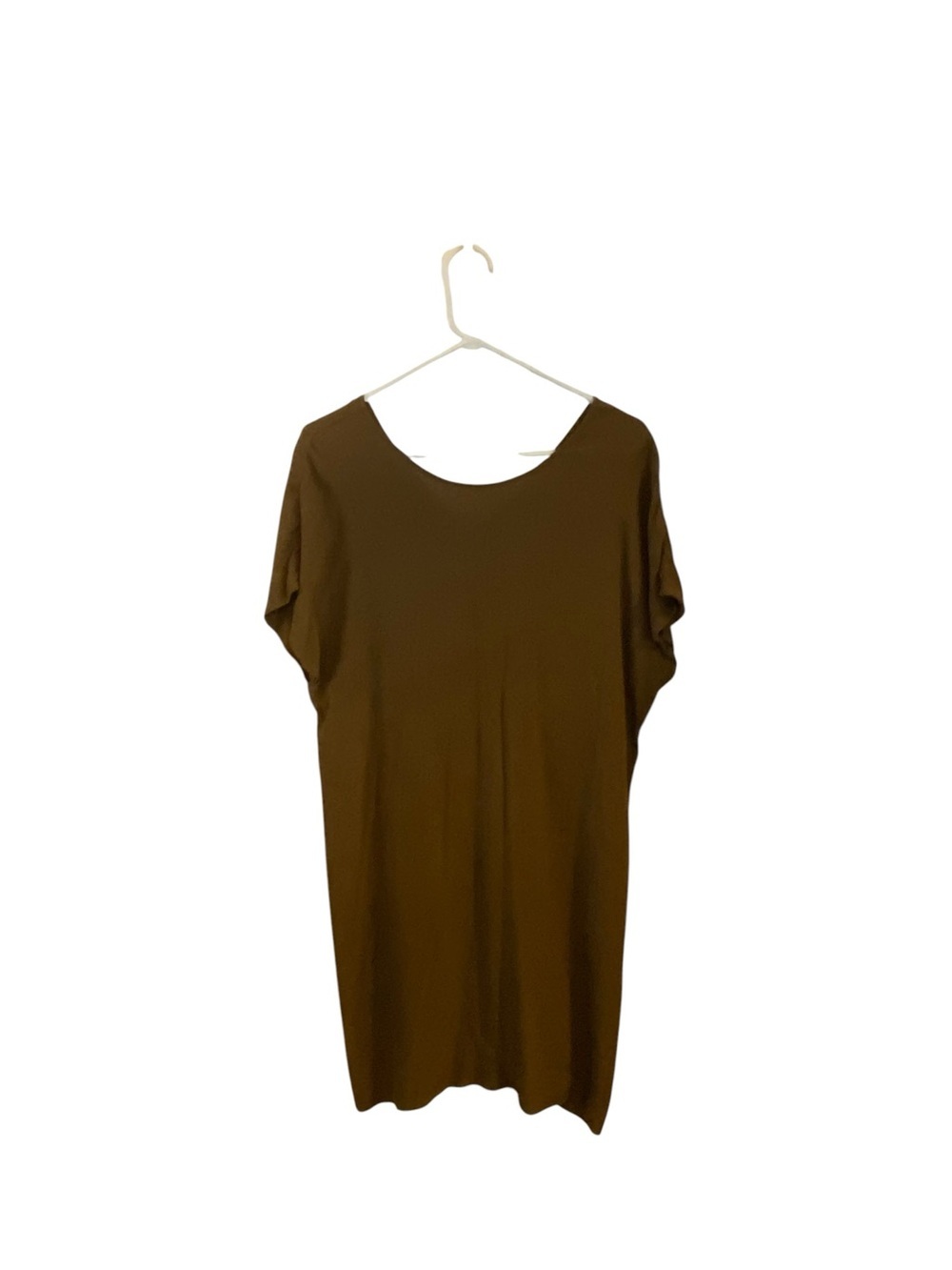 Madewell Brown Short-Sleeve Mini Shift Dress Resortwear minimalist cottagecore - Picture 5 of 11